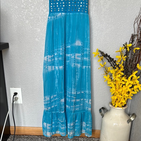 Justice Girls Blue Sleeveless Scoop Neck Maxi Dress - Picture 4 of 6